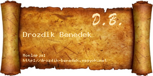 Drozdik Benedek névjegykártya
